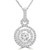 Round Diamond Double Halo Infinity Pendant Necklace in White Gold (MD190528)