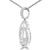 Round Diamond Double Halo Pendant Necklace in White Gold (MD210062)