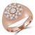 Round Diamond Pinky Finger Cocktail Ring in Rose Gold (MD220343)