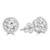 Round Lab Created Diamond  Bezel Set Stud Earrings in White Gold (MD250158)