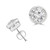 Round Lab Created Diamond  Bezel Set Stud Earrings in White Gold (MD250158)