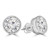 Round Lab Created Diamond  Bezel Set Stud Earrings in White Gold (MD250151)