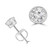 Round Lab Created Diamond  Bezel Set Stud Earrings in White Gold (MD250153)