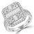 Baguette Diamond Vintage Cluster Cushion Halo Cocktail Ring in White Gold (MD190285) Baguette Diamond Vintage Cluster Cushion Halo Cocktail Ring in White Gold (MD190285)