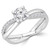 Round Diamond Twisted Solitaire with Accents Engagement Ring in White Gold (MD230061)