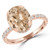 Oval Pink Morganite & Round Diamond Hidden Halo Cocktail Engagement Ring in Rose Gold (MD190407) Oval Pink Morganite & Round Diamond Hidden Halo Cocktail Engagement Ring in Rose Gold (MD190407)