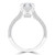 Round Diamond Claw Prong Solitaire with Accents Engagement Ring in White Gold (MD220231)