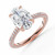 Oval Diamond Hidden Halo Engagement Ring in Rose Gold with Three-row Pave Shared Prong Accents (MVSLG1614-R) Oval Diamond Hidden Halo Engagement Ring in Rose Gold with Three-row Pave Shared Prong Accents (MVSLG1614-R)