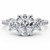 Oval Diamond Three-Stone Engagement Ring in White Gold with Accents (MVSX1053-W)