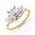 Cushion Diamond Three-Stone Engagement Ring in Yellow Gold (MVSLG1604-Y) Cushion Diamond Three-Stone Engagement Ring in Yellow Gold (MVSLG1604-Y)