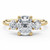 Cushion Diamond Three-Stone Engagement Ring in Yellow Gold (MVSX1052-Y)