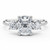Cushion Diamond Three-Stone Engagement Ring in White Gold (MVSX1052-W)