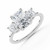 Cushion Diamond Three-Stone Engagement Ring in White Gold (MVSX1052-W)