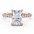 Radiant Diamond High Set Solitaire with Accents Engagement Ring in Rose Gold (MVSLG1603-R)