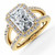 Radiant Diamond 4-Prong Split-Shank Cathedral Halo Engagement Ring in Yellow Gold (MVSLG1589-Y)