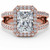 Radiant Diamond 4-Prong Split-Shank Cathedral Halo Engagement Ring in Rose Gold (MVSLG1589-R)
