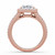 Radiant Diamond 4-Prong Split-Shank Cathedral Halo Engagement Ring in Rose Gold (MVSLG1589-R)