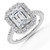 Emerald Diamond 4-Prong Accented Crossover Bridge Halo Engagement Ring in White Gold (MVSLG1587-W) Emerald Diamond 4-Prong Accented Crossover Bridge Halo Engagement Ring in White Gold (MVSLG1587-W)