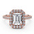 Emerald Diamond 4-Prong Accented Crossover Bridge Halo Engagement Ring in Rose Gold (MVSLG1587-R) Emerald Diamond 4-Prong Accented Crossover Bridge Halo Engagement Ring in Rose Gold (MVSLG1587-R)