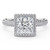 Princess Diamond 4-Prong 3-Row Pave Rollover Halo Engagement Ring in White Gold with Hidden Accents (MVSLG1582-W) Princess Diamond 4-Prong 3-Row Pave Rollover Halo Engagement Ring in White Gold with Hidden Accents (MVSLG1582-W)