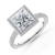 Princess Diamond 4-Prong 3-Row Pave Rollover Halo Engagement Ring in White Gold with Hidden Accents (MVSLG1582-W) Princess Diamond 4-Prong 3-Row Pave Rollover Halo Engagement Ring in White Gold with Hidden Accents (MVSLG1582-W)