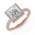 Princess Diamond 4-Prong 3-Row Pave Rollover Halo Engagement Ring in Rose Gold with Hidden Accents (MVSLG1582-R) Princess Diamond 4-Prong 3-Row Pave Rollover Halo Engagement Ring in Rose Gold with Hidden Accents (MVSLG1582-R)