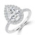 Pear Diamond 3-Prong Open Bridge Halo Engagement Ring in White Gold (MVSLG1572-W)