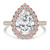 Pear Diamond 3-Prong Open Bridge Halo Engagement Ring in Rose Gold (MVSLG1572-R)