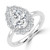 Pear Diamond 3-Prong Open Bridge Halo Engagement Ring in White Gold (MVSLG1569-W)