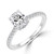 Cushion Diamond 4-Prong Cathedral Solitaire with Accents Engagement Ring in White Gold with Hidden Halo (MVSLG1565-W) Cushion Diamond 4-Prong Cathedral Solitaire with Accents Engagement Ring in White Gold with Hidden Halo (MVSLG1565-W)