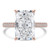 Radiant Diamond 4-Prong 3-Row Pave Cathedral Solitaire with Accents Engagement Ring in Rose Gold with Hidden Halo and Accented Bridge (MVSLG1560-R)
