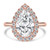 Pear Diamond 3-Prong Open Bridge Halo Engagement Ring in Rose Gold (MVSLG1558-R) Pear Diamond 3-Prong Open Bridge Halo Engagement Ring in Rose Gold (MVSLG1558-R)