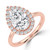 Pear Diamond 3-Prong Open Bridge Halo Engagement Ring in Rose Gold (MVSLG1558-R) Pear Diamond 3-Prong Open Bridge Halo Engagement Ring in Rose Gold (MVSLG1558-R)