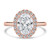 Oval Diamond 4-Prong Open Bridge Halo Engagement Ring in Rose Gold (MVSLG1557-R) Oval Diamond 4-Prong Open Bridge Halo Engagement Ring in Rose Gold (MVSLG1557-R)