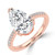 Pear Diamond 3-Prong Tapered Solitaire with Accents Engagement Ring in Rose Gold (MVSLG1552-R) Pear Diamond 3-Prong Tapered Solitaire with Accents Engagement Ring in Rose Gold (MVSLG1552-R)