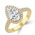 Pear Diamond 4-Prong 3-Row Pave Cathedral Halo Engagement Ring in Yellow Gold (MVSLG1551-Y) Pear Diamond 4-Prong 3-Row Pave Cathedral Halo Engagement Ring in Yellow Gold (MVSLG1551-Y)