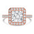 Princess Diamond 4-Prong Cathedral Halo Engagement Ring in Rose Gold with Hidden Accents (MVSLG1544-R) Princess Diamond 4-Prong Cathedral Halo Engagement Ring in Rose Gold with Hidden Accents (MVSLG1544-R)