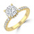 Cushion Diamond 4-Prong Solitaire with Accents Engagement Ring in Yellow Gold with Hidden Halo (MVSLG1540-Y) Cushion Diamond 4-Prong Solitaire with Accents Engagement Ring in Yellow Gold with Hidden Halo (MVSLG1540-Y)