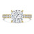 Cushion Diamond 4-Prong Solitaire with Accents Engagement Ring in Yellow Gold with Hidden Halo (MVSLG1539-Y) Cushion Diamond 4-Prong Solitaire with Accents Engagement Ring in Yellow Gold with Hidden Halo (MVSLG1539-Y)