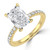 Radiant Diamond 4-Prong Solitaire with Accents Engagement Ring in Yellow Gold (MVSLG1537-Y)