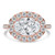 Oval Diamond 4-Prong Cathedral East-West Horizontally Set Halo Engagement Ring in Rose Gold (MVSLG1536-R) Oval Diamond 4-Prong Cathedral East-West Horizontally Set Halo Engagement Ring in Rose Gold (MVSLG1536-R)