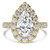 Pear Diamond 3-Prong Open Bridge Halo Engagement Ring in Yellow Gold (MVSLG1532-Y)