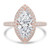 Marquise Diamond 4-Prong 3-Row Pave Dome Halo Engagement Ring in Rose Gold (MVSLG1526-R) Marquise Diamond 4-Prong 3-Row Pave Dome Halo Engagement Ring in Rose Gold (MVSLG1526-R)