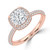 Cushion Diamond 4-Prong 3-Row Pave Dome Halo Engagement Ring in Rose Gold (MVSLG1525-R) Cushion Diamond 4-Prong 3-Row Pave Dome Halo Engagement Ring in Rose Gold (MVSLG1525-R)