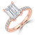 Emerald Diamond 4-Prong Solitaire with Accents Engagement Ring in Rose Gold (MVSLG1518-R) Emerald Diamond 4-Prong Solitaire with Accents Engagement Ring in Rose Gold (MVSLG1518-R)
