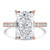 Radiant Diamond 4-Prong Hidden Halo Solitaire with Accents Engagement Ring in Rose Gold (MVSLG1510-R)