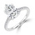 Pear Diamond Cathedral Solitaire with Accents Engagement Ring in White Gold with Pave Diamond Bridge and Prongs (MVSLG1493-W) Pear Diamond Cathedral Solitaire with Accents Engagement Ring in White Gold with Pave Diamond Bridge and Prongs (MVSLG1493-W)