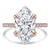 Marquise Diamond Cathedral Solitaire with Accents Engagement Ring in Rose Gold with Pave Diamond Bridge and Prongs (MVSLG1492-R)