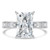 Radiant Diamond Hidden Halo Solitaire with Accents Engagement Ring in White Gold with Channel Set Emerald Accents (MVSLG1478-W) Radiant Diamond Hidden Halo Solitaire with Accents Engagement Ring in White Gold with Channel Set Emerald Accents (MVSLG1478-W)