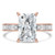 Radiant Diamond Hidden Halo Solitaire with Accents Engagement Ring in Rose Gold with Channel Set Emerald Accents (MVSLG1478-R)